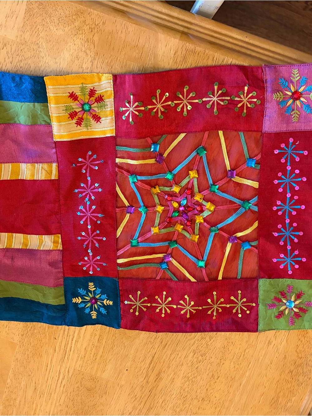 Embroidered Colorful Table Runner - Multicolor - Picture 2 of 6
